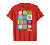 Oficial The Beatles SGT Peppers Pop Retro Band Clásico Camiseta, Hombre, Rojo, L