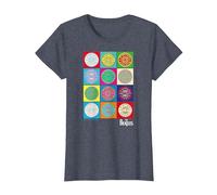 Oficial The Beatles SGT Peppers Pop Retro Band Clásico Camiseta, Mujer, Azul Jaspeado, L