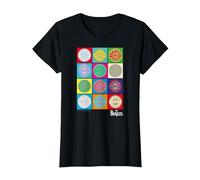 Oficial The Beatles SGT Peppers Pop Retro Band Clásico Camiseta, Mujer, Negro, XS