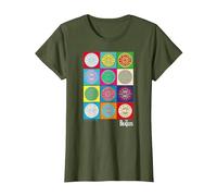 Oficial The Beatles SGT Peppers Pop Retro Band Clásico Camiseta, Mujer, Verde Oliva, L