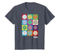 Oficial The Beatles SGT Peppers Pop Retro Band Clásico Camiseta, Niños, Azul Jaspeado, 4 años
