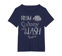 Oficial The Pogues Rum Sodomy and The Lash Folk Punk Music Camiseta, Mujer Tallas Grandes, Azul Marino, 1XL Grande
