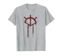 Oficial Vampire: The Masquerade Bloodlines 2 Icono Rojo Camiseta, Hombre, Gris Jaspeado, M