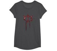 Oficial Vampire: The Masquerade Bloodlines 2 Icono Rojo Camiseta, Niñas, Jaspeado Oscuro, XS