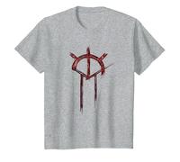Oficial Vampire: The Masquerade Bloodlines 2 Icono Rojo Camiseta, Niños, Gris Jaspeado, 10 años