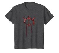 Oficial Vampire: The Masquerade Bloodlines 2 Icono Rojo Camiseta, Niños, Jaspeado Oscuro, 2 años