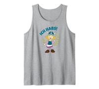 Oficial Vicky el Vikingo Serie TV Dibujos Animados Clásico Camiseta sin Mangas, Hombre, Gris Jaspeado, L