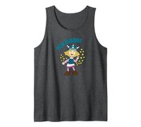 Oficial Vicky el Vikingo Serie TV Dibujos Animados Clásico Camiseta sin Mangas, Hombre, Jaspeado Oscuro, L