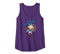 Oficial Vicky el Vikingo Serie TV Dibujos Animados Clásico Camiseta sin Mangas, Mujer, Morado, L