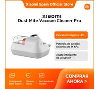 Oficial | Xiaomi Dust Mite Vacuum Cleaner Pro, Potencia de succión ciclónica de 14 kPa, Pantalla inteligente LED, Ajuste inteligente de la succión Blanco
