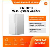 Oficial | Xiaomi Mesh System AC1200, Combina con cualquier estilo de decoración, Emparejamiento de equipos preestablecido, Cobertura Wi-Fi en toda la casa Blanco