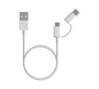 Oficial | Xiaomi Redmi Mi USB-C Cable, 2-in-1 Micro USB to Type C,Type-C to Type-C Cable 2-in-1 USB Cable 0.3m