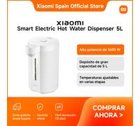 Oficial | Xiaomi Smart Electric Hot Water Dispenser 5L, Depósito de gran capacidad de 5 L, Alta potencia de 1600 W, Temperaturas ajustables en varias etapas Blanco