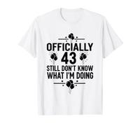 Oficialmente 43 Todavía no sé lo Que Estoy Haciendo Camiseta gráfica económica, Hombre, Blanco, L