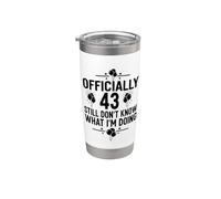 Oficialmente 43 Todavía no sé lo que estoy haciendo Vaso térmico de acero inoxidable de doble pared