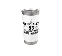 Oficialmente 53 Todavía no sé lo que estoy haciendo Vaso térmico de acero inoxidable de doble pared