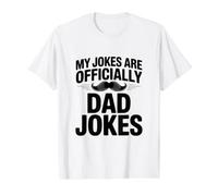 Oficialmente papá bromea Humor para papás Orgullosos Camiseta gráfica económica, Hombre, Blanco, S
