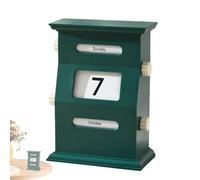 Oficina Del Calendario - Soporte De Dátil De Madera, Bloques De Calendario De Diseño Retro | Decoración De Oficina Reutilizable Con De Día Del Mes Swappables, Regalos Encantadores Para La