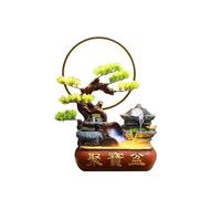 Oficina Fuente de rocalla Decorativa Escritorio con Cuenco del Tesoro y Rueda la Fortuna Feng Shui Anillo luz atomizada Decoración(Pequeño)