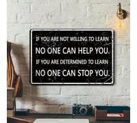 Oficina Si No Estás Dispuesto A Aprender, Nadie Puede Ayudarte. Letrero De Metal Impermeable Cartel De Chapa Divertido Cartel De Metal para Taller Baño Pub 20X30Cm