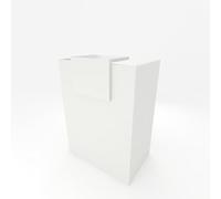OFICIT Mostrador de Recepción y Oficina. Facil Montaje - Color Base Blanco, Color sobremostrador Roble Azabache | 80x105x50 cm | Fabricado en España