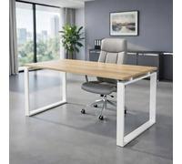 OFIFACTORY Mesa Oficina Profesional | Escritorio Madera con Tablero de Melamina 25 mm Ideal para Despacho, Teletrabajo, Ordenador o Estudio | Mesa Ordenador Escritorio Grande (140X80, Acacia)
