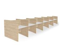 OFILIKE. Mesa Call Center Doble. Mesa Multipuesto de Trabajo, Box 12 Puestos. Fabricado en Madera (480x120cm, Roble)