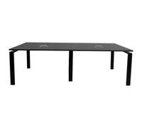 OFILIKE. Mesa de Reuniones Grande y Estable, Mesa de Conferencias con Pasacables Incorporados. para 8-12 Personas. Estructura Metálica Negra. Ideal para Juntas y Oficinas (Gris Grafito, 240x120 cm)
