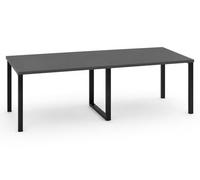 OFILIKE. Mesa de Reuniones y Conferencias para Oficina - Mesa de Juntas Grande con Estructura Metálica Negra y 2 Tableros - Mesa para Sala de Reuniones, Empresas y Negocios (Gris grafito, 240x100)