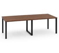 OFILIKE. Mesa de Reuniones y Conferencias para Oficina - Mesa de Juntas Grande con Estructura Metálica Negra y 2 Tableros - Mesa para Sala de Reuniones, Empresas y Negocios 300x120 cm. (Nogal)
