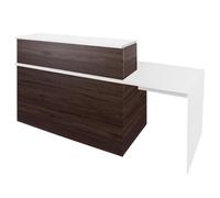 OFILIKE. Mostrador de Recepción, Adaptable para Minusválidos. Modelo Apolo Oficina (140+60 cm, Nogal)