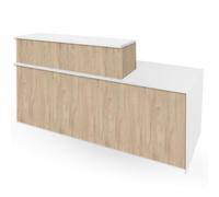 OFILIKE Mostrador de Recepción Adaptado, Apolo con Frontal. Lado Izquierdo. Mostrador para Negocios y Oficinas (Roble, 120+60 cm)