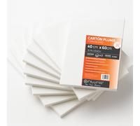 OFITURIA Cartón Pluma Blanco Adhesivo 40x60 cm Pack 2 ud, Plancha de Poliestireno Expandido Ligero y Rígido, Foamboard Multiusos de Fácil Corte, para Manualidades y Maquetas, 5 mm
