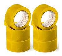 OFITURIA Cinta Adhesiva, color Amarillo, Cinta para Embalaje y Organizar tus Cajas y Envíos, 66 mt x 48 mm (6 und. - Amarillo)