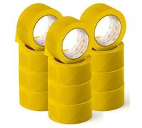 OFITURIA Cinta Adhesiva, color Blanco, Cinta para Embalaje y Organizar tus Cajas y Envíos, Ideal para Manualidades y Decoración, Precinto de Colores Vibrantes 66 mt x 48 mm (12 und. - Amarillo)