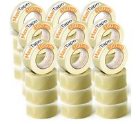 OFITURIA Cinta Adhesiva de Embalar Transparente para Embalaje de Cajas de Cartón de Envíos y Mudanzas. Precinto para Empaquetados Seguros y Resistentes (36mmx160mts - Transparente, 36 Rollos)