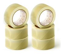 OFITURIA Cinta Adhesiva de Embalar Transparente para Embalaje de Cajas de Cartón de Envíos y Mudanzas. Precinto para Empaquetados Seguros y Resistentes (36 cms x 60 mts - Transparente, 6 Rollos)