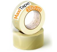 OFITURIA Cinta Adhesiva de Embalar Transparente para Embalaje de Cajas de Cartón de Envíos y Mudanzas. Precinto para Empaquetados Seguros y Resistentes (36mmx160m, Transparente, 2 Rollos)