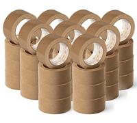 OFITURIA Cinta Adhesiva Ecológica de Papel Kraft color Marrón. Cinta de Carrocero para Embalaje, Enmarcar Cuadros o Sellar. Empaquetado Seguro y Resistente (72 mm x 80 mts - Kraft, 36 Rollos)