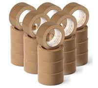 OFITURIA Cinta Adhesiva Ecológica de Papel Kraft color Marrón. Cinta de Carrocero para Embalaje, Enmarcar Cuadros o Sellar. Empaquetado Seguro y Resistente (48 mm x 80 mts - Kraft, 24 Rollos)