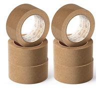 OFITURIA Cinta Adhesiva Ecológica de Papel Kraft color Marrón. Cinta de Carrocero para Embalaje, Enmarcar Cuadros o Sellar. Empaquetado Seguro y Resistente (72 mm x 45 mts - Kraft, 6 Rollos)