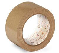 OFITURIA Cinta Adhesiva Ecológica de Papel Kraft color Marrón. Cinta de Carrocero para Embalaje, Enmarcar Cuadros o Sellar. Empaquetado Seguro y Resistente (48 mm x 45 mts - Kraft, 1 Rollo)