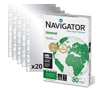 OFITURIA COM0404x1NAVx20F Folios Navigator Universal + Fundas Multitaladro Plástico para Folios, Paquete de Papel Din A4, 500 Hojas + 20 Fundas