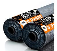 OFITURIA Fieltro Protector de Suelo 90 cm x 4 m, 180 g/m², Pack 2 uds, Ideal para Proteger Suelos en Pintura, reformas, Obras y mudanzas (90cmx4m, 2 uds)