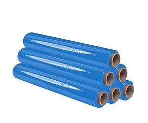 OFITURIA Film para Embalar 50 cm de Ancho y Estirable Hasta 300 Metros de Longitud - Rollo de Film Elástico Manual para Embalaje Industrial (Azul, 6)