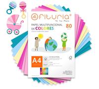 OFITURIA Folios Colores A4 80gr, 100 H - Papel Manualidades (Babyshower)
