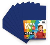 OFITURIA Goma Eva para Manualidades Escolares y Creativas, Láminas de Foam de Colores para Proyectos DIY, Arte, Decoración Infantil, Scrapbooking, Diseños Artesanales 40x30cm (Azul Oscuro, 40 uds)