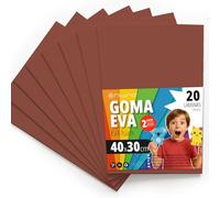 OFITURIA Goma Eva para Manualidades Escolares y Creativas, Láminas de Foam de Colores para Proyectos DIY, Arte, Decoración Infantil, Scrapbooking, Diseños Artesanales 40x30cm (Marrón, 20 uds)