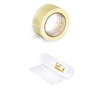 OFITURIA Lote Cinta Adhesiva de Embalar Transparente (36x60) + Rollo Burbujas Embalaje, Plástico de Burbujas para Mudanzas, Protección y Empaquetado de Cajas y Envíos