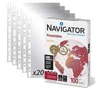 OFITURIA Pack Paquete de 500 Folios Navigator Universal A4 100gr + Fundas Multitaladro Plástico para Folios, Paquete de Folios Din A4 - (500 hojas + 20 fundas), COM0406x1NAVx20F